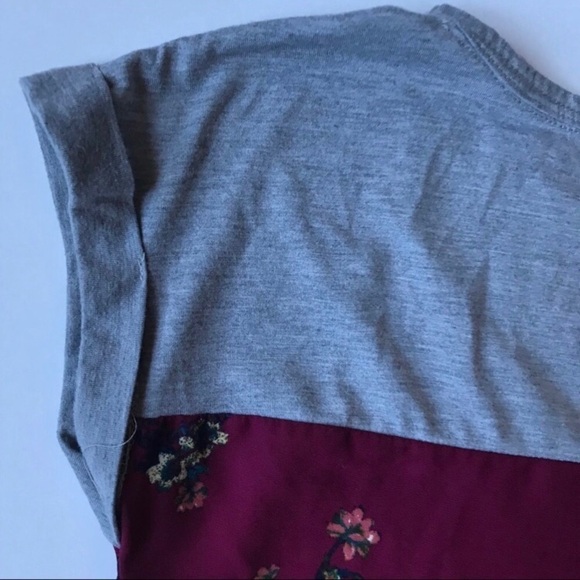 Rewind Colorblock Floral Capped Sleeve Blouse Size Small - Picture 4 of 8